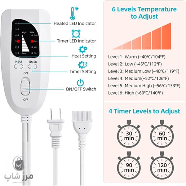 پد گرمایشی برقی YUMO مدل EB-6030 3.jpg مرزشاپ2